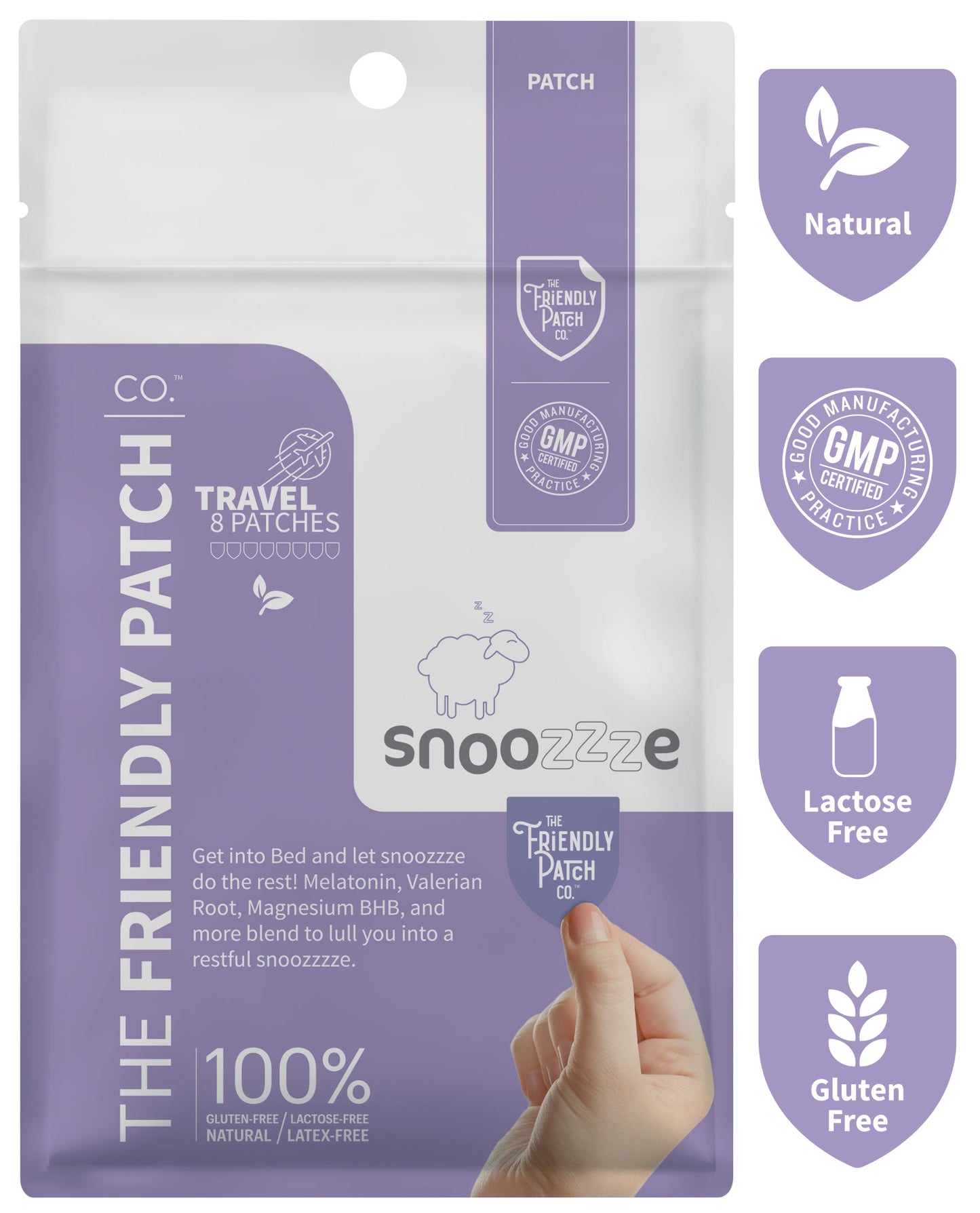Snooze Melatonin Sleep Patches  - Travel 8 Pack