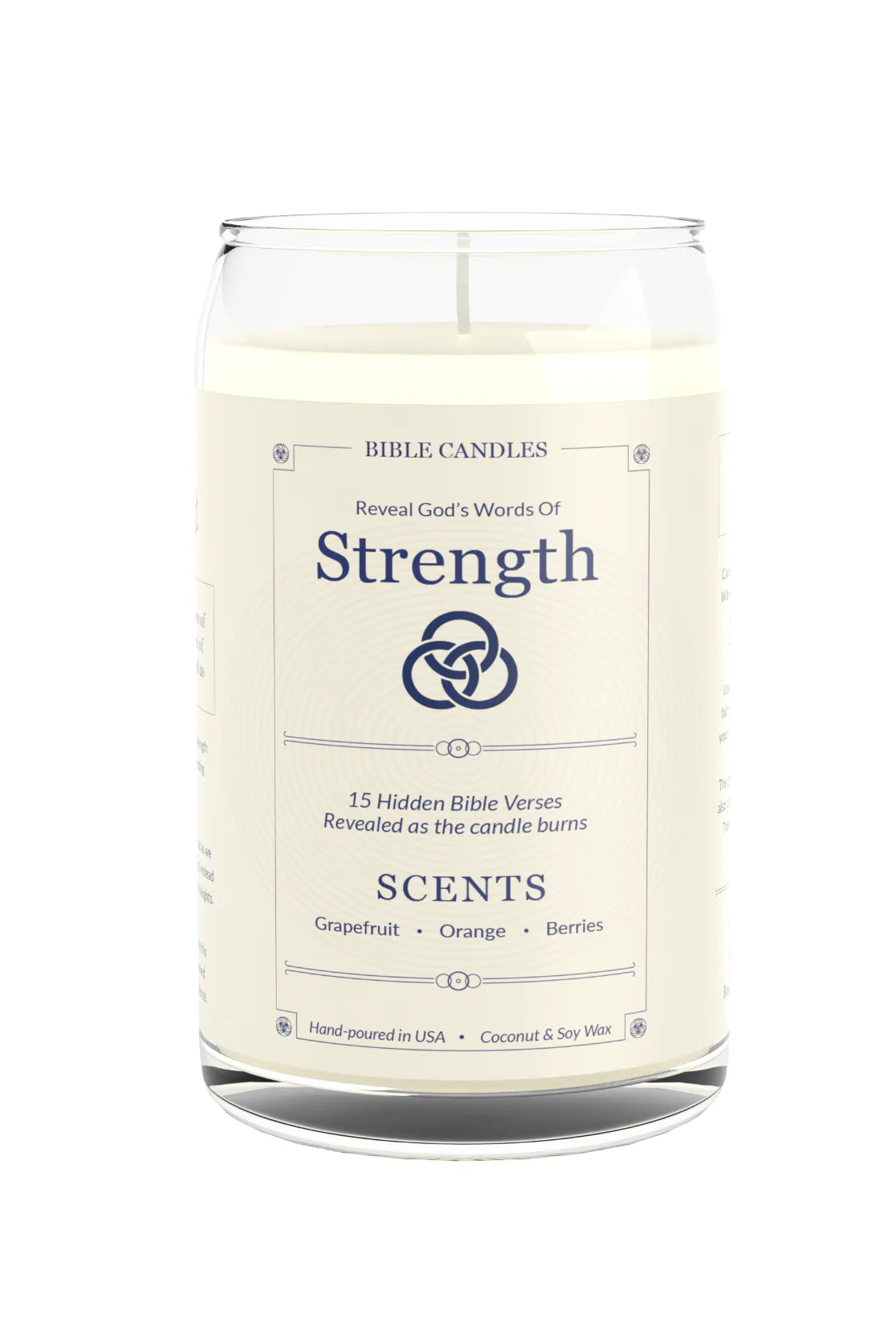 Strength Bible Candle - Grapefruit, Orange & Berry Scent with Hidden Verses