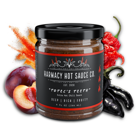 Totec's Teeth - Extra Hot Dried Chili & Plum Pepper Sauce (9oz)