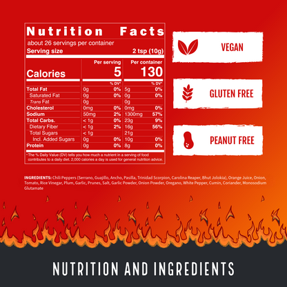 Totec's Teeth - Extra Hot Dried Chili & Plum Pepper Sauce (9oz)