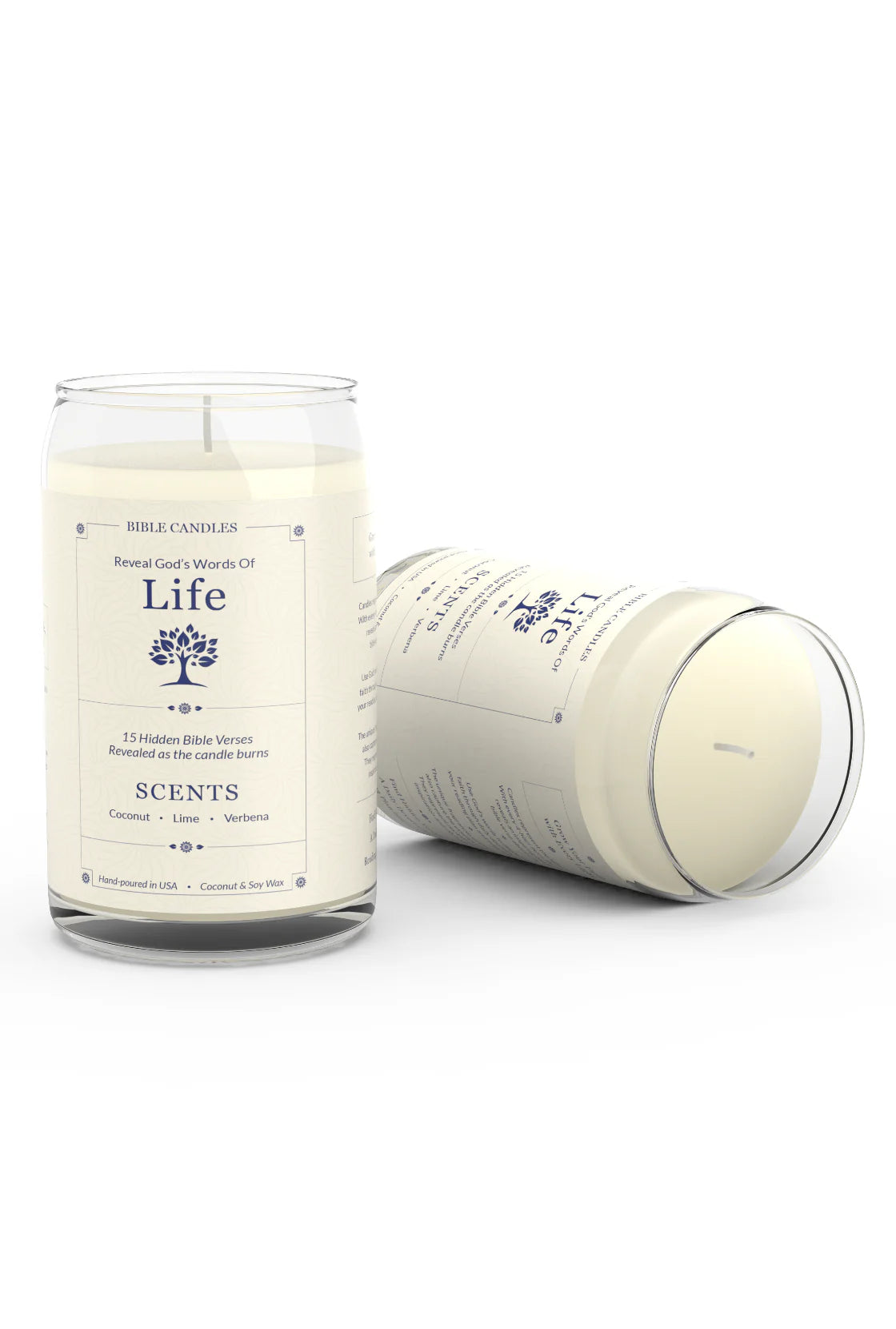 Life Bible Candle - Coconut, Lime & Verbena Scent with Hidden Verses