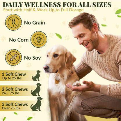 Allergy & Immune Bites for Dogs – Colostrum, Probiotics & Omega-3 – Seasonal Allergy & Itchy Skin Relief – Peanut Butter Flavor