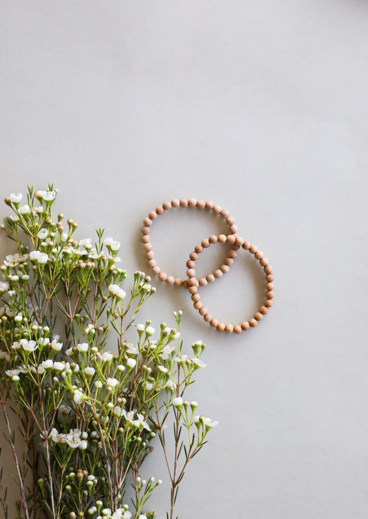 Cypress Wood || Adult Beaded Stretch Bracelet