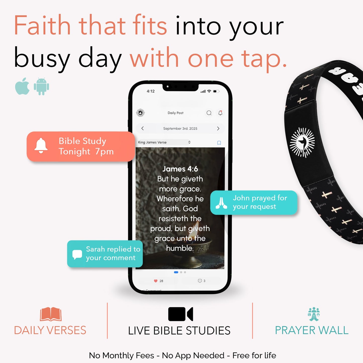 Faith Over Fear Bible Verse Bracelet