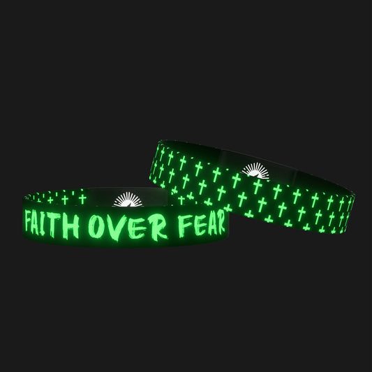 Glow in the Dark Faith Over Fear Bible Verse Bracelet
