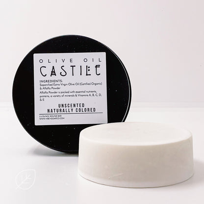 xCastile Bar Soap - Unscented - 100% Solid Extra Virgin Olive Oil Soap w/ Alfalfa Powder
